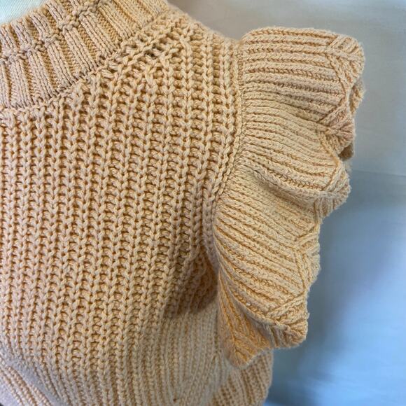 Universal Thread Womens Knit Short Sleeve Top Medium Flutter Sleeve High Neck - Picture 3 of 10